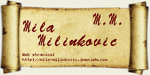 Mila Milinković vizit kartica